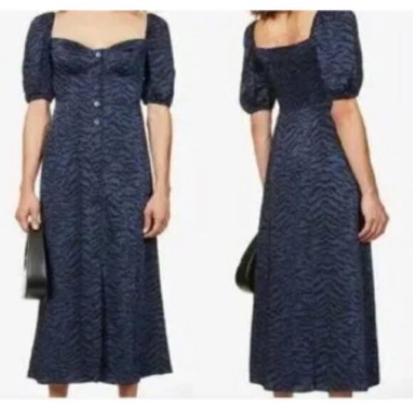 Good American Corset Maxi Dress
Blue with Black Leopard Print Size 4 NWT - Picture 2 of 5